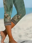 Women's casual tight print pants