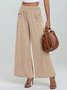 Women's  Elastic Waist H-Line Wide Leg Pants Daily Going Out Pants Green Casual Split Joint Plain Spring/Fall Pants