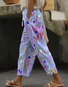 Floral Vintage Loose Linen Blend Pants