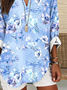 Women's Casual Long-Sleeved Printed V-Neck Shirt