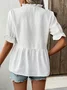 Women Casual Plain Summer Polyester Micro-Elasticity Regular Fit Regular A-Line Regular Shirts