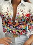 Shirt Collar Vintage Gradient Pattern Shirt