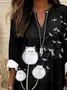 Women's Casual Long-Sleeved Printed V-Neck Shirt