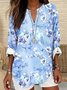 Women's Casual Long-Sleeved Printed V-Neck Shirt