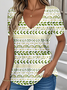 V Neck Jersey Casual T-Shirt
