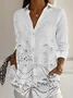 Casual Floral Shirt Collar Shirt