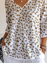 Leopard V Neck Casual T-Shirt
