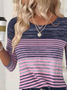 Women's casual striped long-sleeved T-shirt