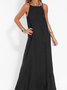 Women's Sleeveless Summer White Plain Split Joint Crew Neck Daily Going Out Vintage Maxi A-Line Tank Dress