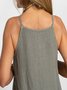 Women's Sleeveless Summer White Plain Split Joint Crew Neck Daily Going Out Vintage Maxi A-Line Tank Dress