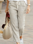 Women's Casual Loose Pocket Solid Color Trousers