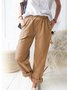 Women's Casual Loose Pocket Solid Color Trousers