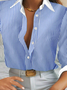 Shirt Collar Casual Striped Shirt