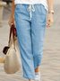 Women's Casual Loose Pocket Solid Color Trousers