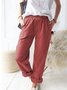 Women's Casual Loose Pocket Solid Color Trousers