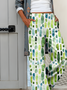 Women's Casual Loose Pocket Print Trousers