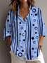 Shirt Collar Vintage Striped Loose Shirt