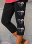 Women's Flag Independence Day Print Casual Leggings