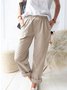 Women's Casual Loose Pocket Solid Color Trousers