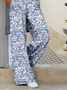 Women's Casual Loose Pocket Print Trousers