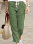 Women's Casual Loose Pocket Solid Color Trousers