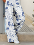 Women's Casual Loose Pocket Print Trousers