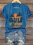 Women's Gulf Of Mexico Print V Neck T-Shirt