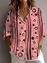 Shirt Collar Vintage Striped Loose Shirt