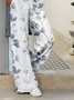 Women's Casual Loose Pocket Print Trousers