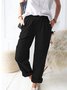 Women's Casual Loose Pocket Solid Color Trousers
