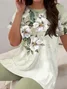 Women's Printing Floral Daily Going Out Two-Piece Set Green Casual Summer Top With Pants Matching Set