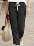 Women's Casual Loose Pocket Solid Color Trousers