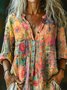 Striped Linen Blend Casual Stand Collar Shirt