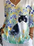Women's V-Neck Three-Quarter Sleeve T-Shirt