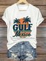 Women's Gulf Of Mexico Print V Neck T-Shirt