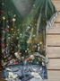 Women's Short Sleeve T-shirt Summer Green Floral Printing V Neck Daily Going Out Casual Top