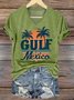 Women's Gulf Of Mexico Print V Neck T-Shirt