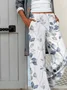 Women's Casual Loose Pocket Print Trousers
