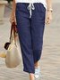 Women's Casual Loose Pocket Solid Color Trousers