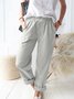 Women's Casual Loose Pocket Solid Color Trousers