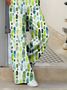 Women's Casual Loose Pocket Print Trousers