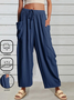 Women's  Elastic Waist H-Line Harem Pants Daily Going Out Pants Green Casual Split Joint Plain Spring/Fall Pants