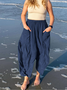Women's  Elastic Waist H-Line Harem Pants Daily Going Out Pants Green Casual Split Joint Plain Spring/Fall Pants