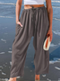 Women's  Elastic Waist H-Line Harem Pants Daily Going Out Pants Green Casual Split Joint Plain Spring/Fall Pants