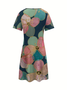 Women's Short Sleeve Summer As Picture Floral V Neck Daily Going Out Casual Midi A-Line Fit & Flare Dress Dress