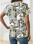 Women's V-Neck Button-Down Short-Sleeved Shirt