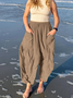 Women's  Elastic Waist H-Line Harem Pants Daily Going Out Pants Green Casual Split Joint Plain Spring/Fall Pants