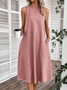 Linen Casual Dress With No