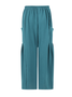 Women's  Elastic Waist H-Line Harem Pants Daily Going Out Pants Green Casual Split Joint Plain Spring/Fall Pants