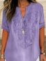 Loose Shawl Collar Cotton Elegant Blouse